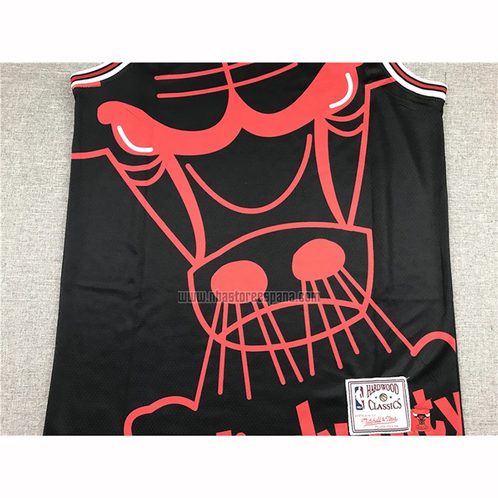 Camiseta Chicago Bulls Michael Jordan NO 23 Mitchell & Ness Big Face Negro